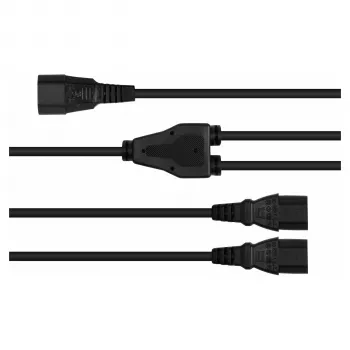 Kabelmeister Y-Splitter Power Cable C14 to 2x C13, 0,5m, Black