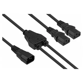 Kabelmeister Y-Splitter Power Cable C14 to 2x C13, 0,5m, Black