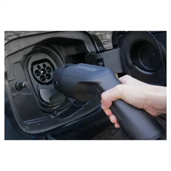 KABELMEISTER Mode 3 EV įkrovimo prailginimo kabelis, Type 2 kištukas į lizdą, trifazis, 32A, 22kW, spiralinis, 5m, juodas