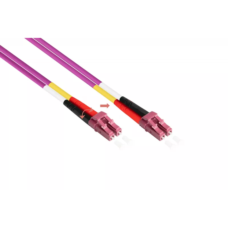 Kabelmeister Patch Cable LWL Duplex OM4 Multimode 50/125 LC/LC LSZH Exchangeable Polarity