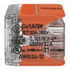 WAGO 221-420 Kompaktiška jungtis su svirtelėmis, 10 laidininkų, 0,2–4 mm², permatomas korpusas, oranžinė svirtelė, 10 vnt. pakuotė