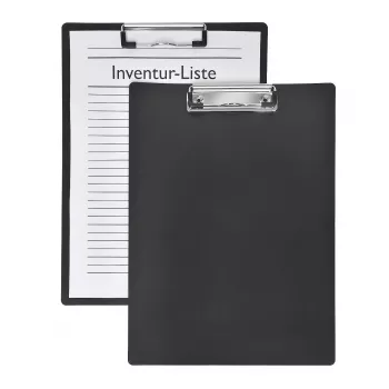 FolderSys A4 Clipboard Black Hardboard with Metal Clip