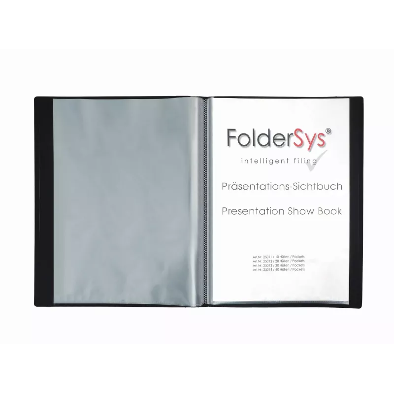FolderSys Display Book A4 Black 20 Pockets