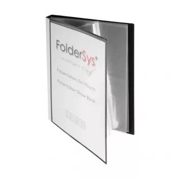 FolderSys Display Book A4 Black with 30 Pockets