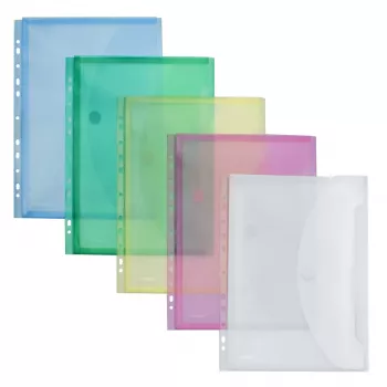 FolderSys Document Pocket A4 Assorted Colors 10 Pack