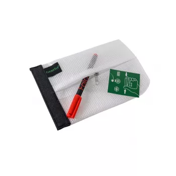 FolderSys SnapBag DIN A6 skaidrus, permatomas, be PVC, dokumentų segtuvas su juoda siūle