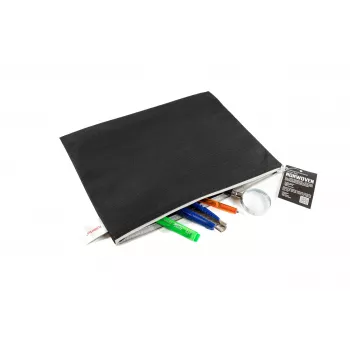 FolderSys A4 užtrauktuku užsegamas dokumentų maišelis, juodas, nepermatomas, neaustinio PP, 270 x 350 mm