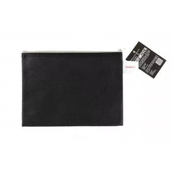 FolderSys A5 Zipper Pouch Black Opaque Non-Woven PP 190 x 255 mm