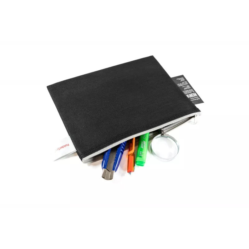 FolderSys A5 Zipper Pouch Black Opaque Non-Woven PP 190 x 255 mm