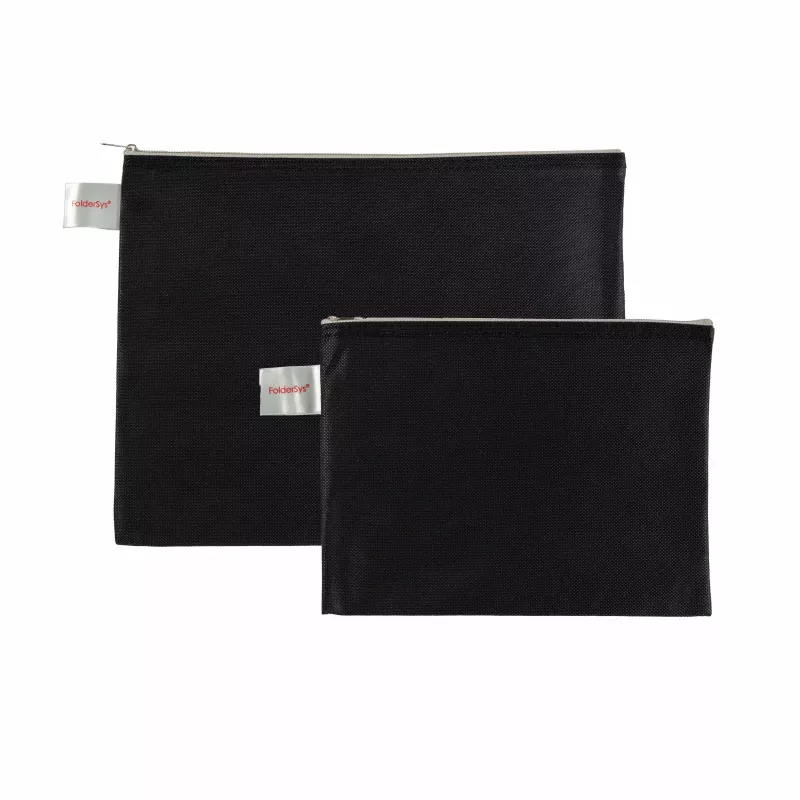 FolderSys A5 Zipper Pouch Black Opaque Non-Woven PP 190 x 255 mm