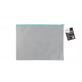 FolderSys A4 užtrauktukinis maišelis, pilkas, nepermatomas, neaustinis PP, 270 x 350 mm
