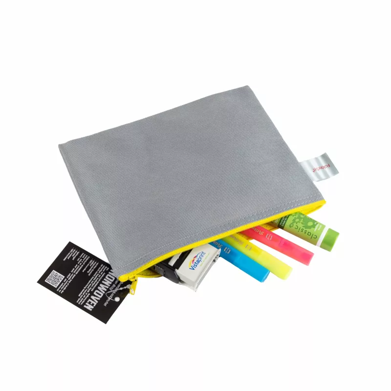 FolderSys A5 pilkas nepermatomas neaustinio PP maišelis su užtrauktuku 190 x 255 mm