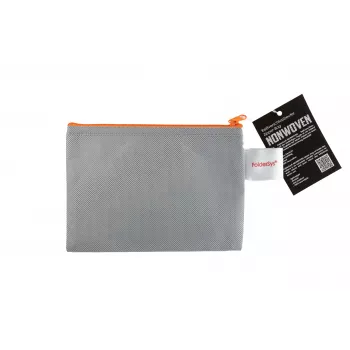 FolderSys Zipper Pouch A6 Grey Opaque Non-Woven PP 125 x 180 mm