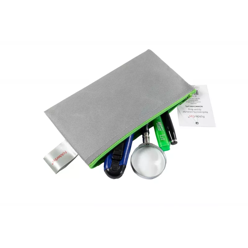 FolderSys Zipper Pouch DL Grey Opaque Non-Woven PP 120 x 220 mm