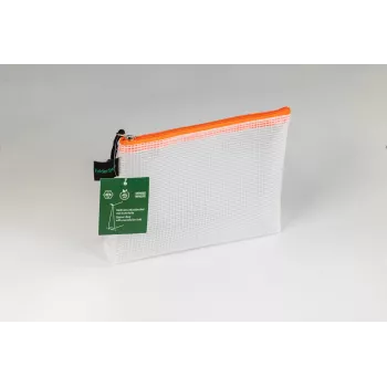 FolderSys užtrauktuku užsegamas maišelis permatomas/oranžinis 0,28 mm A6, 1 vnt.
