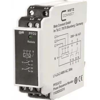 METZ CONNECT PFD2-E12 galios filtro skirstymo įrenginys, 400 V, 6 A, DIN bėgis, juoda/balta