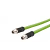 METZ CONNECT pramoninis Ethernet kabelis M12 – M12, 8 kontaktų X-koduotas, CAT 6a S/FTP, 10 m, žalias, atsparus sukimui, halogenų neturintis