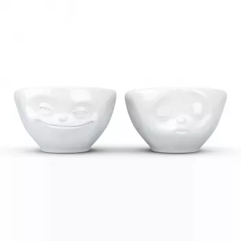 FIFTYEIGHT PRODUCTS Small Bowl Set 100ml Grinning & Kissing White