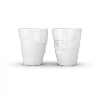 FIFTYEIGHT PRODUCTS 350ml Puodelis - Grumpy & Mischievous Baltas