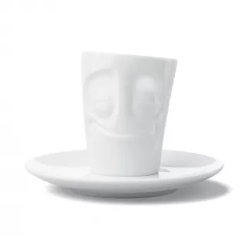 FIFTYEIGHT PRODUCTS Espresso Mug with Handle 80ml - Cheerful White