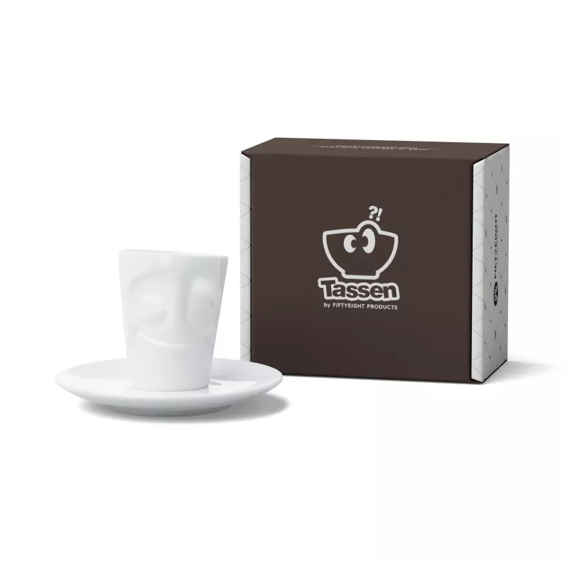 FIFTYEIGHT PRODUCTS Espresso Mug with Handle 80ml - Cheerful White