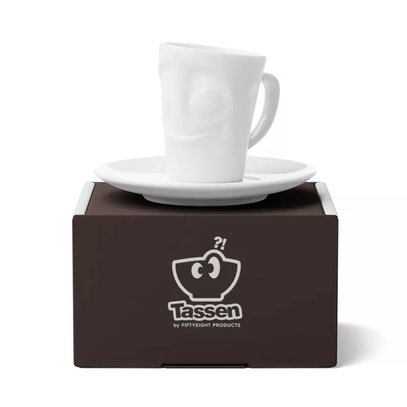 FIFTYEIGHT PRODUCTS Espresso Mug with Handle 80ml - Cheerful White