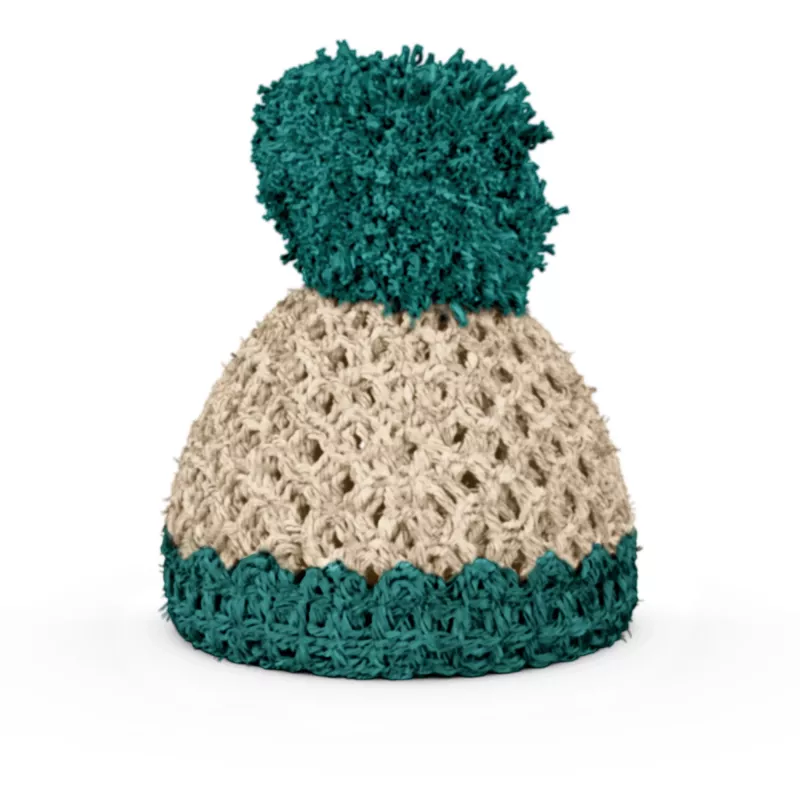 FIFTYEIGHT PRODUCTS Egg Cup Beanie Ivory/Emerald