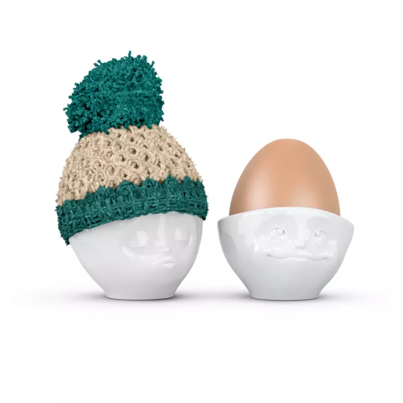 FIFTYEIGHT PRODUCTS Egg Cup Beanie Ivory/Emerald