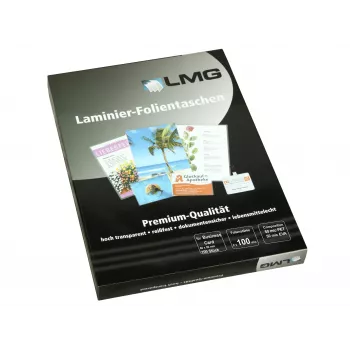 LMG laminavimo maišeliai blizgūs vizitinėms kortelėms, 100 vnt.