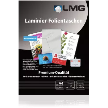 LMG Laminavimo maišeliai A4 blizgūs 125 mikronų 100 vnt.