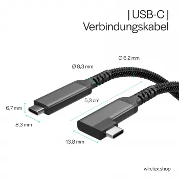 S CONN S/CONN maximum connectivity USB-C įkrovimo laidas USB-C į USB-C 3.2 100W PD Textile 90° - Laidas - Skaitmeniniai/Duomenys