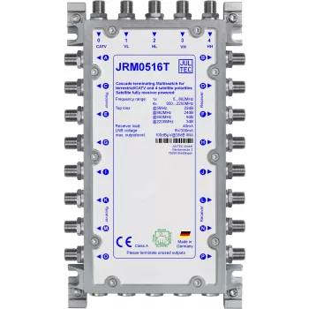 JULTEC JRM0516T 16-Output Multiswitch su 4 SAT įėjimais ir 1 antžeminiu įėjimu, DiSEqC 2.0, vidinis maitinimo šaltinis