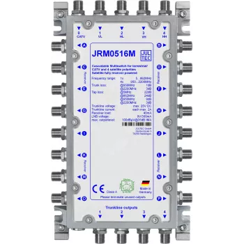 JULTEC JRM0516M 16 krypčių multiswitčius su 4 SAT įėjimais ir 1 antžeminės antenos įėjimu