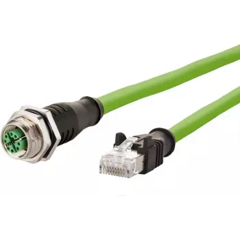 METZ CONNECT Cat6a M12 į RJ45 tinklo kabelis 1 m žalias S/FTP halogen-free
