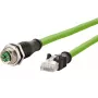 METZ CONNECT Cat6a M12 į RJ45 tinklo kabelis 1 m žalias S/FTP halogen-free
