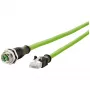 METZ CONNECT tinklo kabelis 5m Cat6a S/FTP M12 į RJ-45 žalias