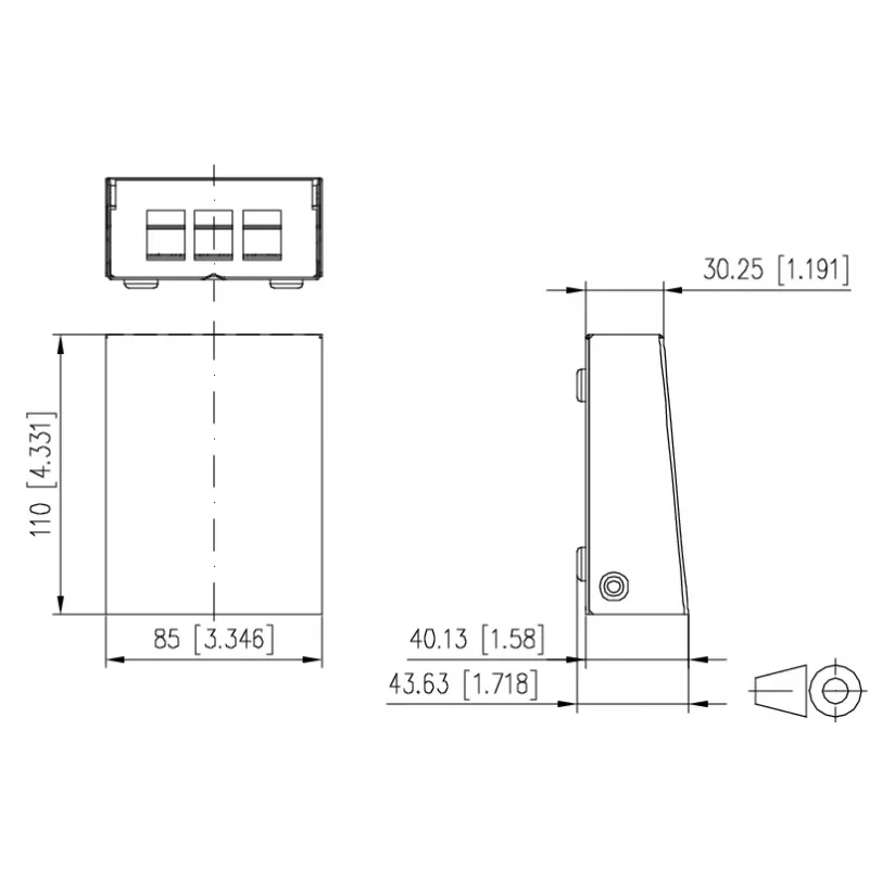 Metz Connect Keystone AP Housing 3 Port Pure White, Uncovered