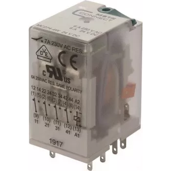 METZ BTR NETCOM pramoninė relė 4PDT 24VDC 7A kištukinė 110017-25.14.07