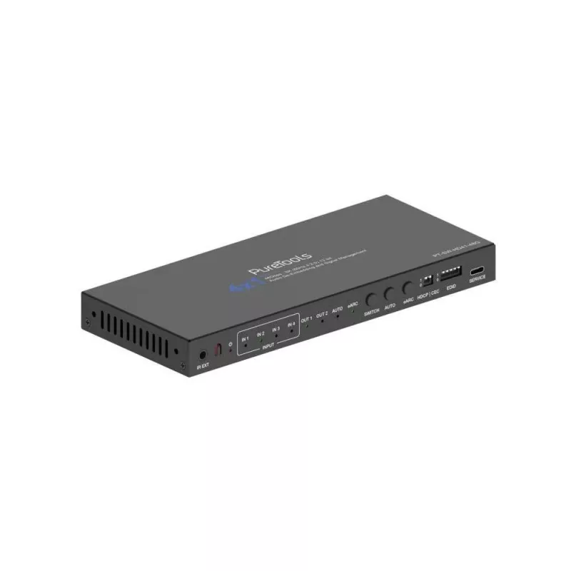 PureLink PT-SW-HD41-48G 4x1 HDMI 2.1 jungiklis - 48Gbps - 8K 60Hz 4:2:0 12-bit garso išskyrimas ir KVM jungiklis - 4 prievadai