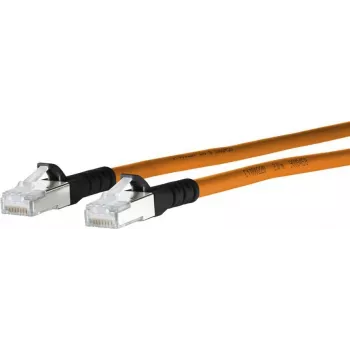 METZ CONNECT Patch Cable RJ-45 (M) to RJ-45 (M) 50 cm S/FTP CAT 6a Halogen-Free Orange Black