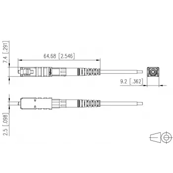 METZ CONNECT 1509QKEA002C-E SC/PC OS2 Vienmodis Pigtail 2m Žalias 20 vnt.