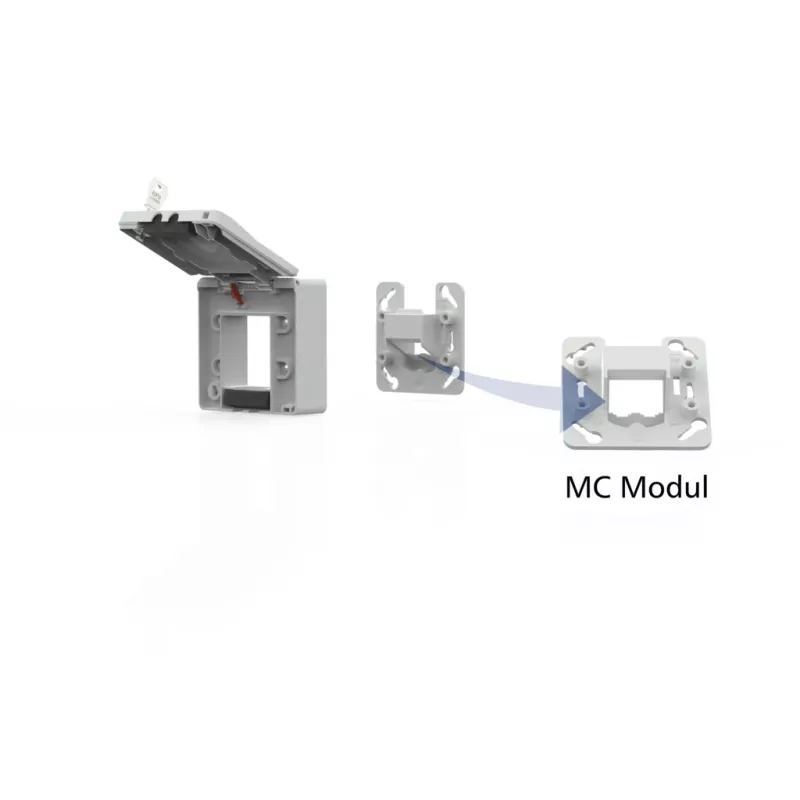 METZ CONNECT Įleidžiamas korpusas IP44 2 prievadams MC moduliams pilkas - Tinklo priedas