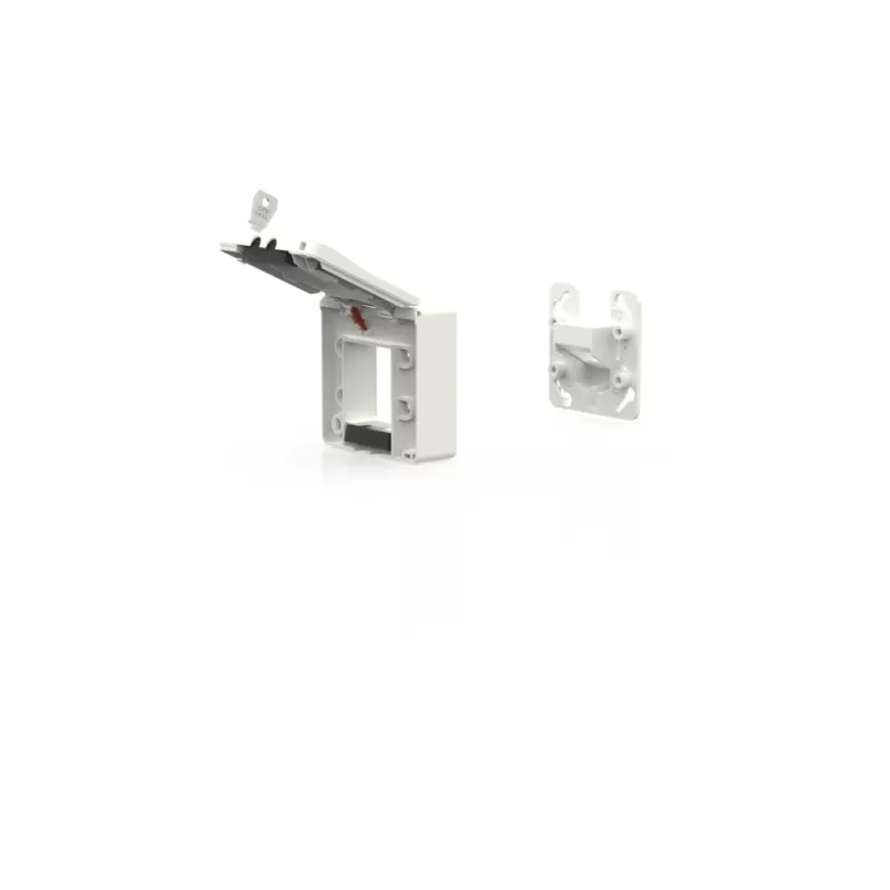 METZ CONNECT 1309471002KI Flush-Mount Housing with Hinged Lid and Lock, Pure White