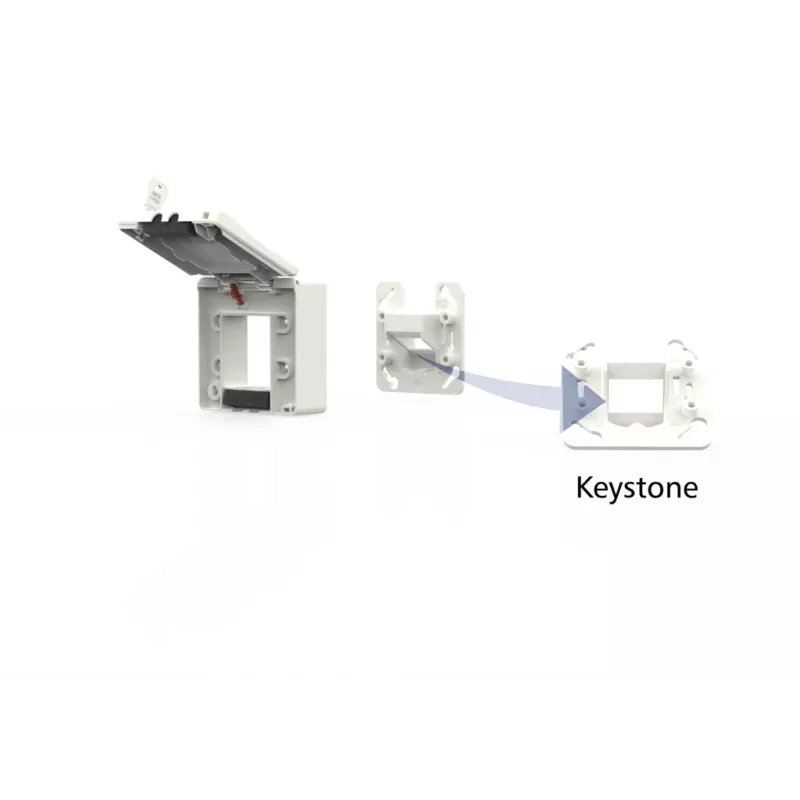 METZ CONNECT 1309471002KI Flush-Mount Housing with Hinged Lid and Lock, Pure White