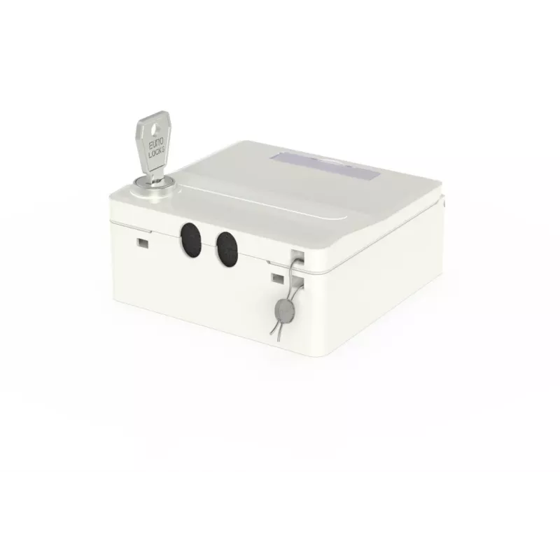 METZ CONNECT 1309471002KI Flush-Mount Housing with Hinged Lid and Lock, Pure White