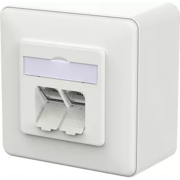 METZ CONNECT E-DAT C6A IDC paviršinis lizdas, eismo baltumo (Traffic White) - tinklo priedas