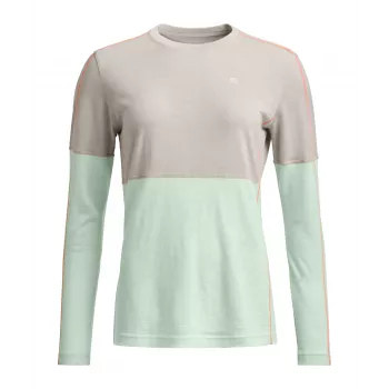 Ortovox 185 Rock N Wool Long Sleeve moteriški termo marškiniai ilgomis rankovėmis - White Tea, dydis M