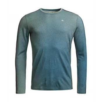 Ortovox 185 Rock'N'Wool Print LS Base Layer - AOP Green Sage, dydis M