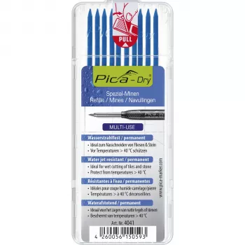 PICA-MARKER Pica DRY Refills Blue – 10 šerdžių, 2,8 mm, 125 mm