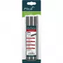 PICA BIG DRY Refills Carpenter 2H – 12 grafito šerdžių, stačiakampės 2x5 mm, 150 mm ilgio, juodos spalvos